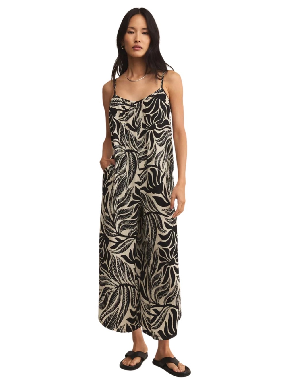 NWT Z Supply Flared Island Leaf Jumpsuit